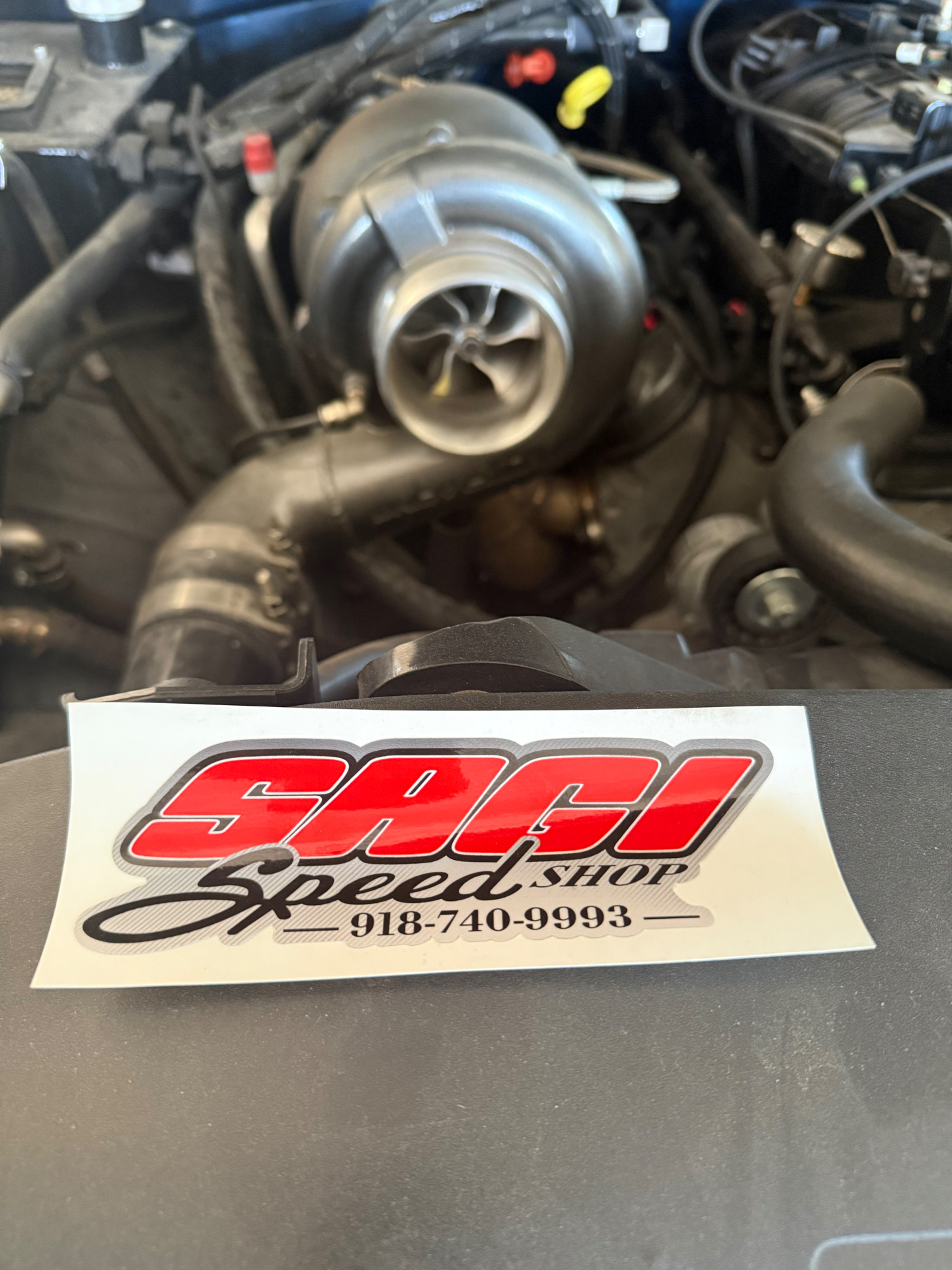Sagi Speed Shop decal close up